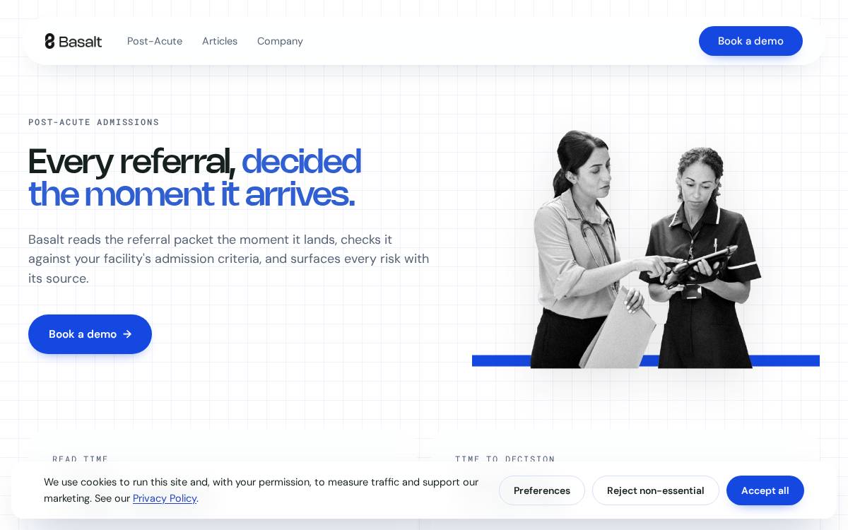 Basalt Health The AI-powered health care assistant Visit → website preview