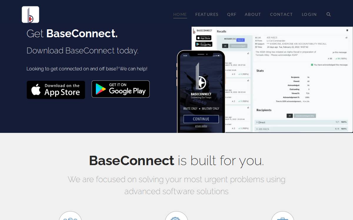 BaseConnect website preview