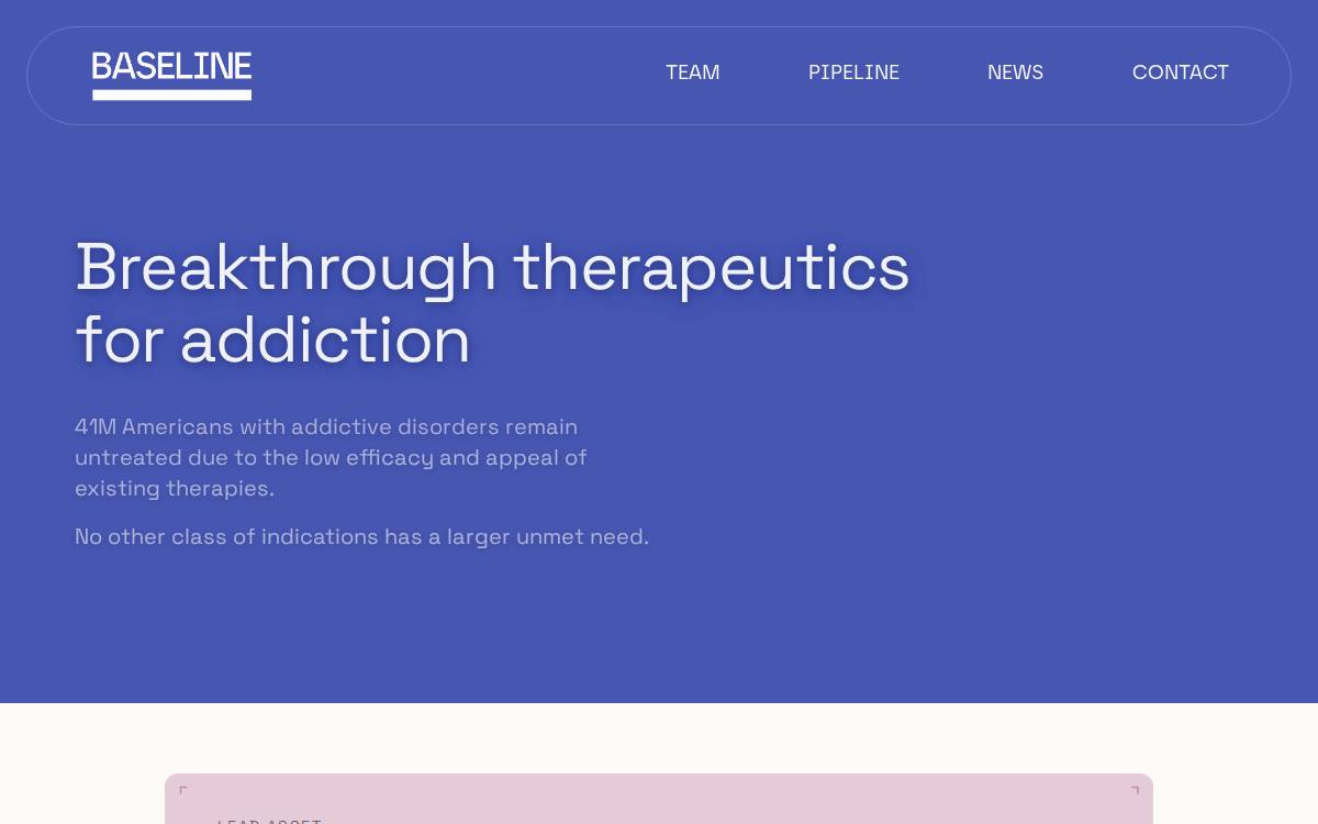 Baseline Therapeutics website preview