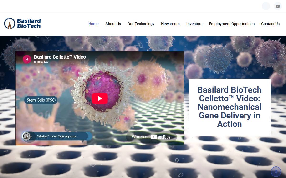 Basilard BioTech website preview