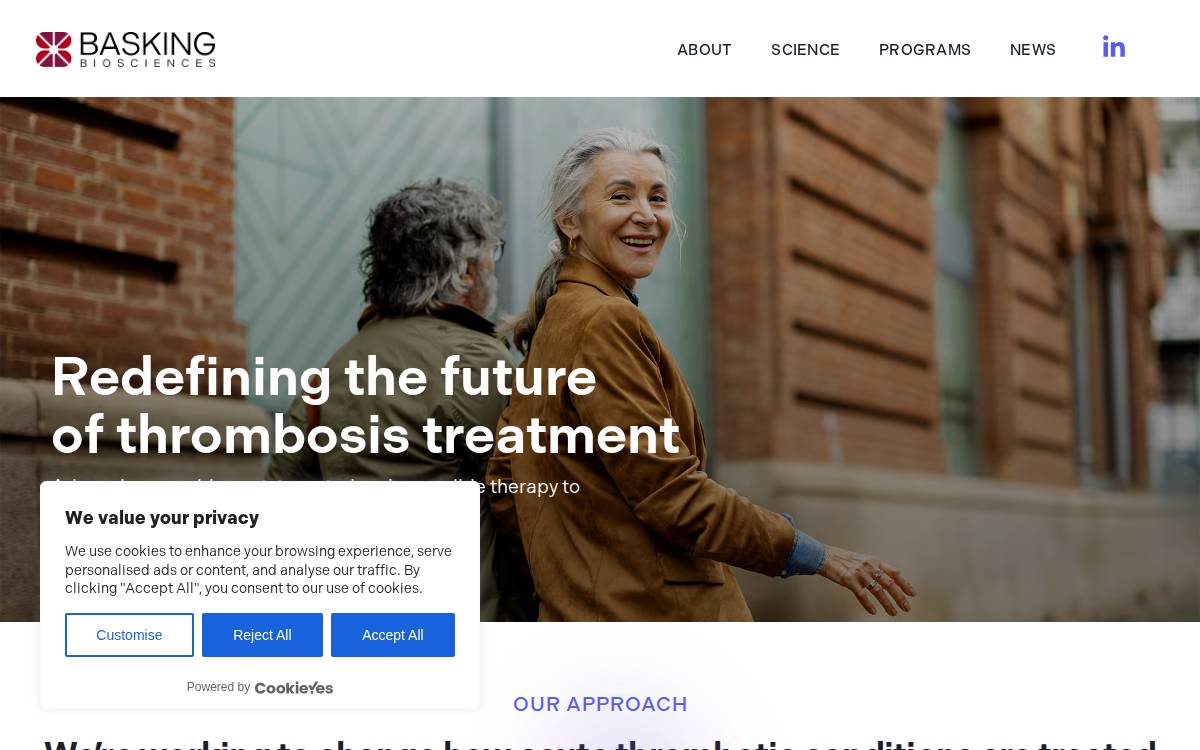 Basking Biosciences website preview