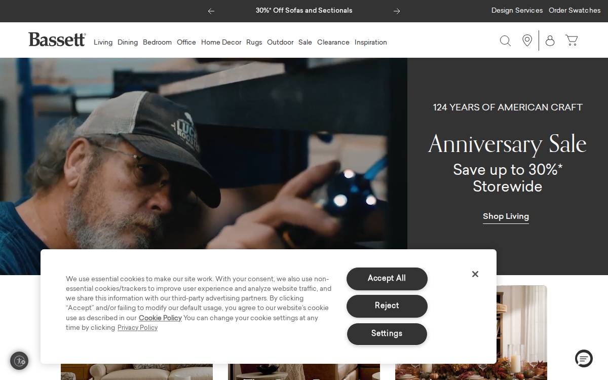 Bassett Furniture Industries website preview