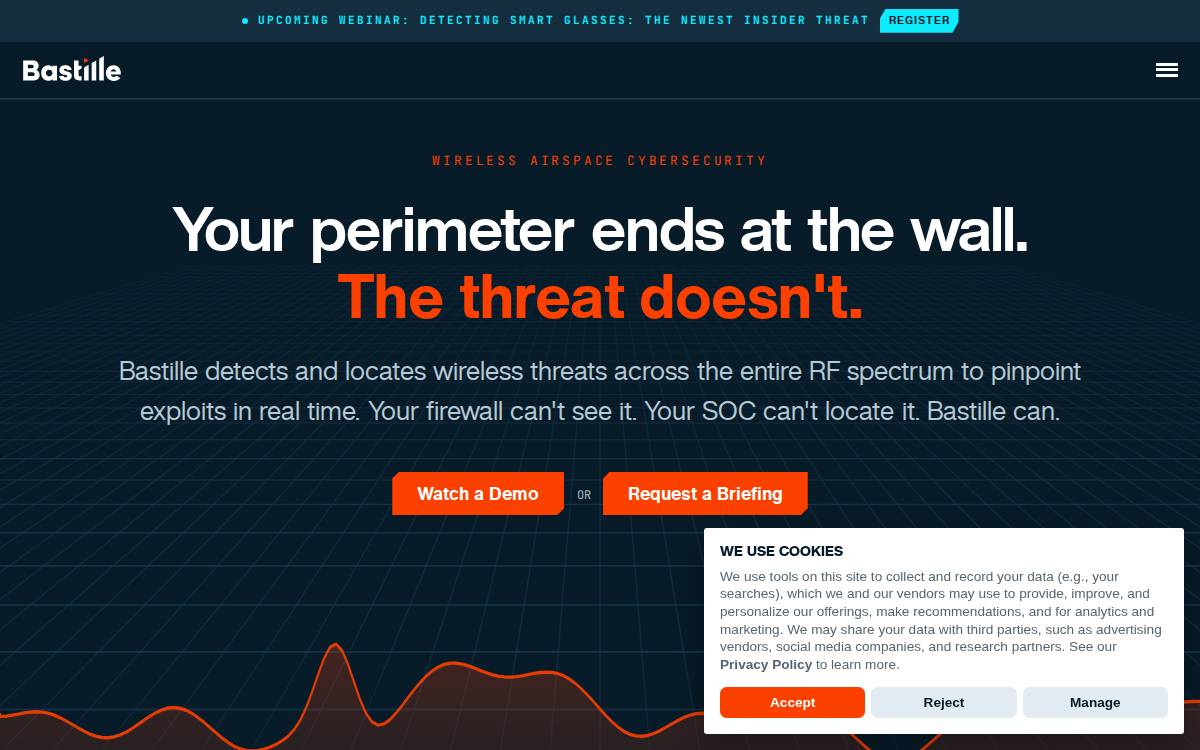 Bastille Networks website preview