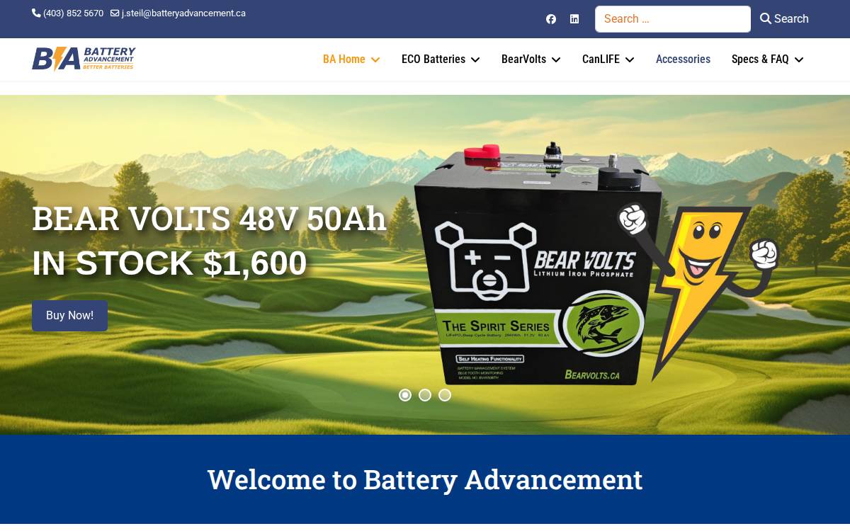 Battery Advancement website preview