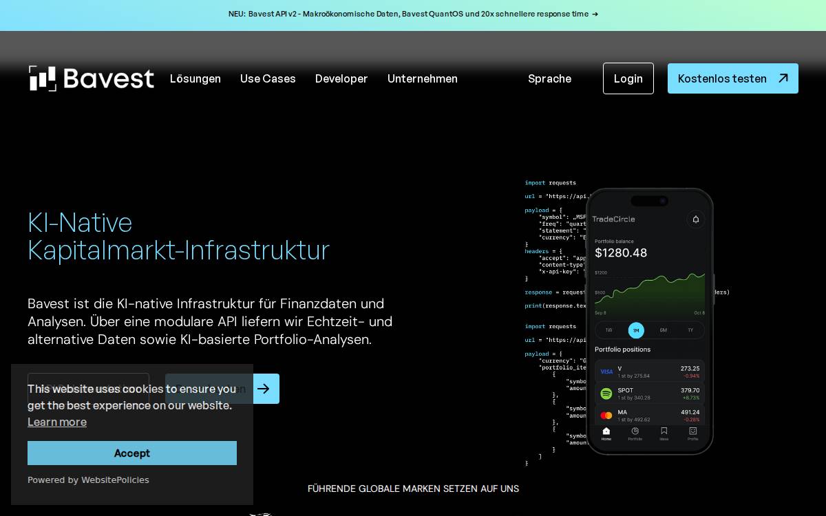Bavest website preview