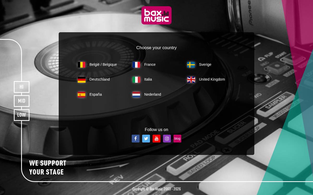 Bax Music website preview