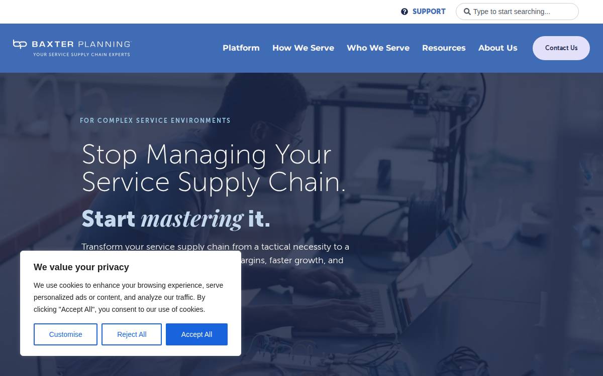 Baxter Planning website preview