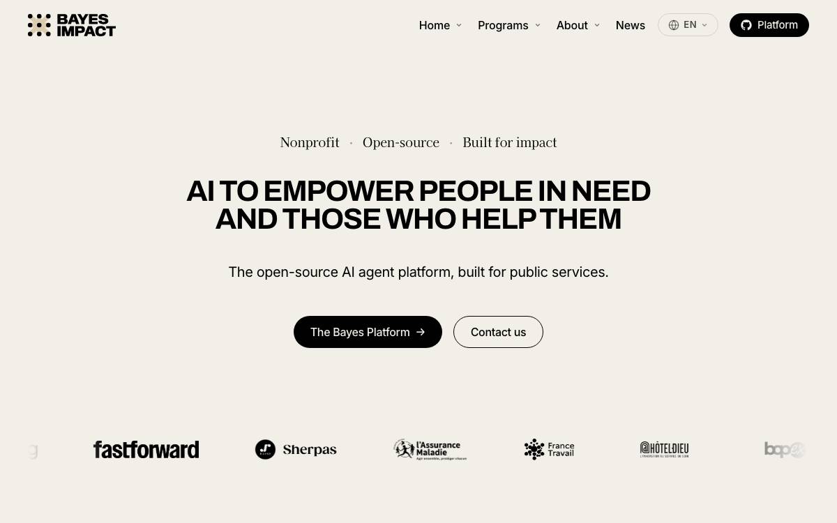 Bayes Impact website preview