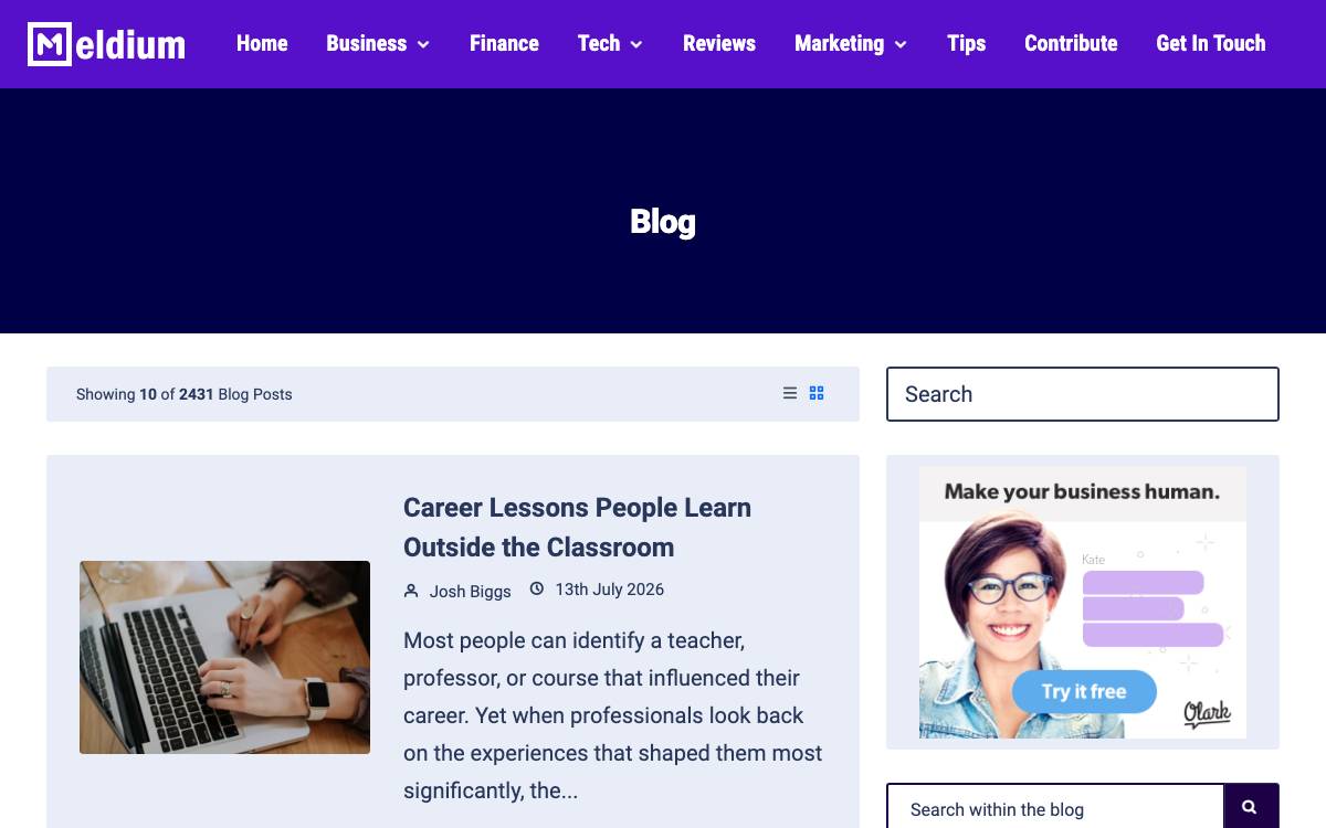 Meldium website preview