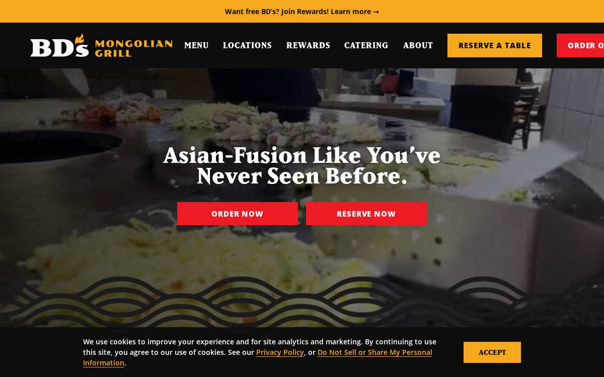 bd's Mongolian Grill website preview