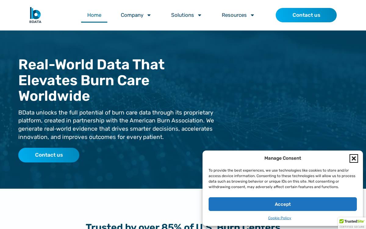 BData website preview