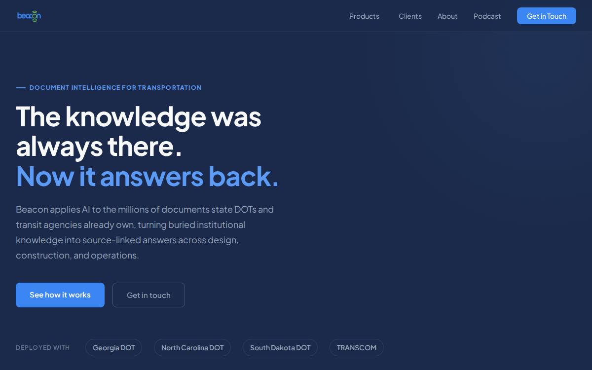 Beacon website preview