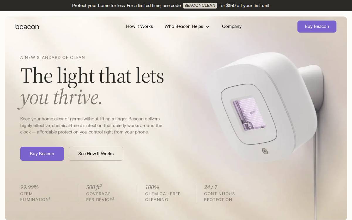 Beacon website preview