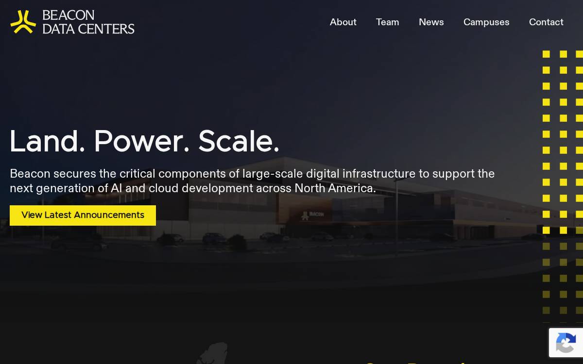 Beacon Data Centers website preview