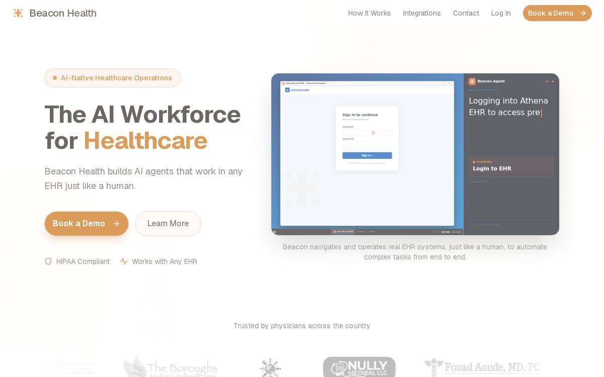 Beacon Health website preview