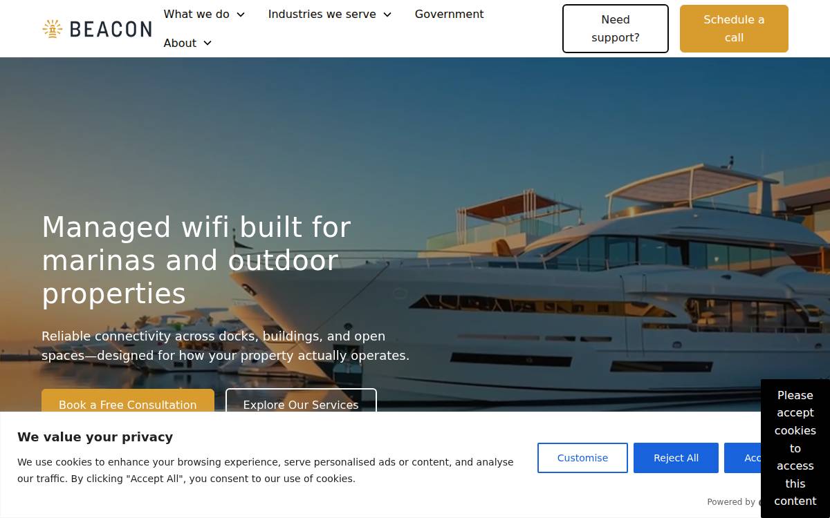 Beacon Services website preview