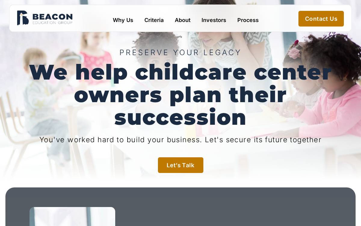 Beaconedugroup website preview