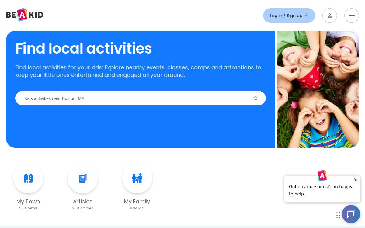 BeAKid website preview