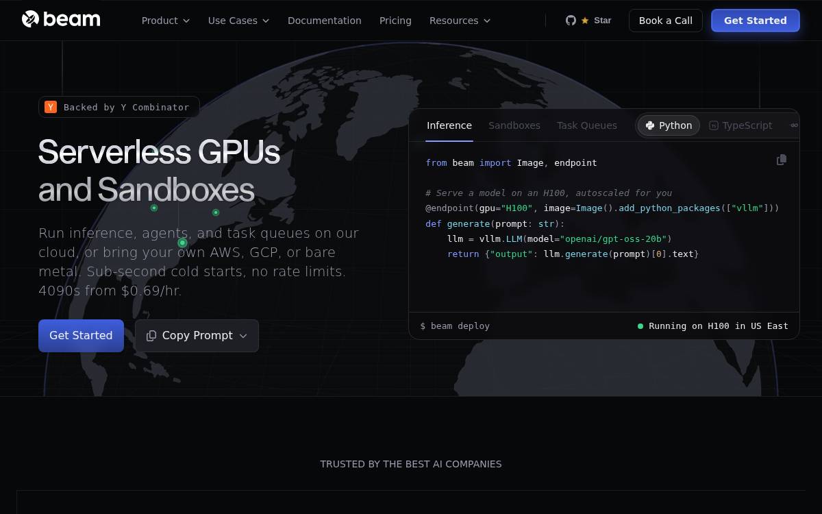 Beam website preview