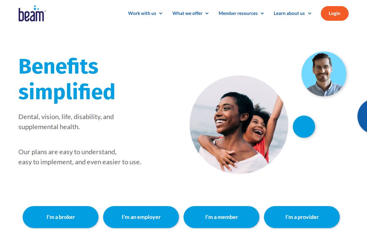 Beam Benefits website preview