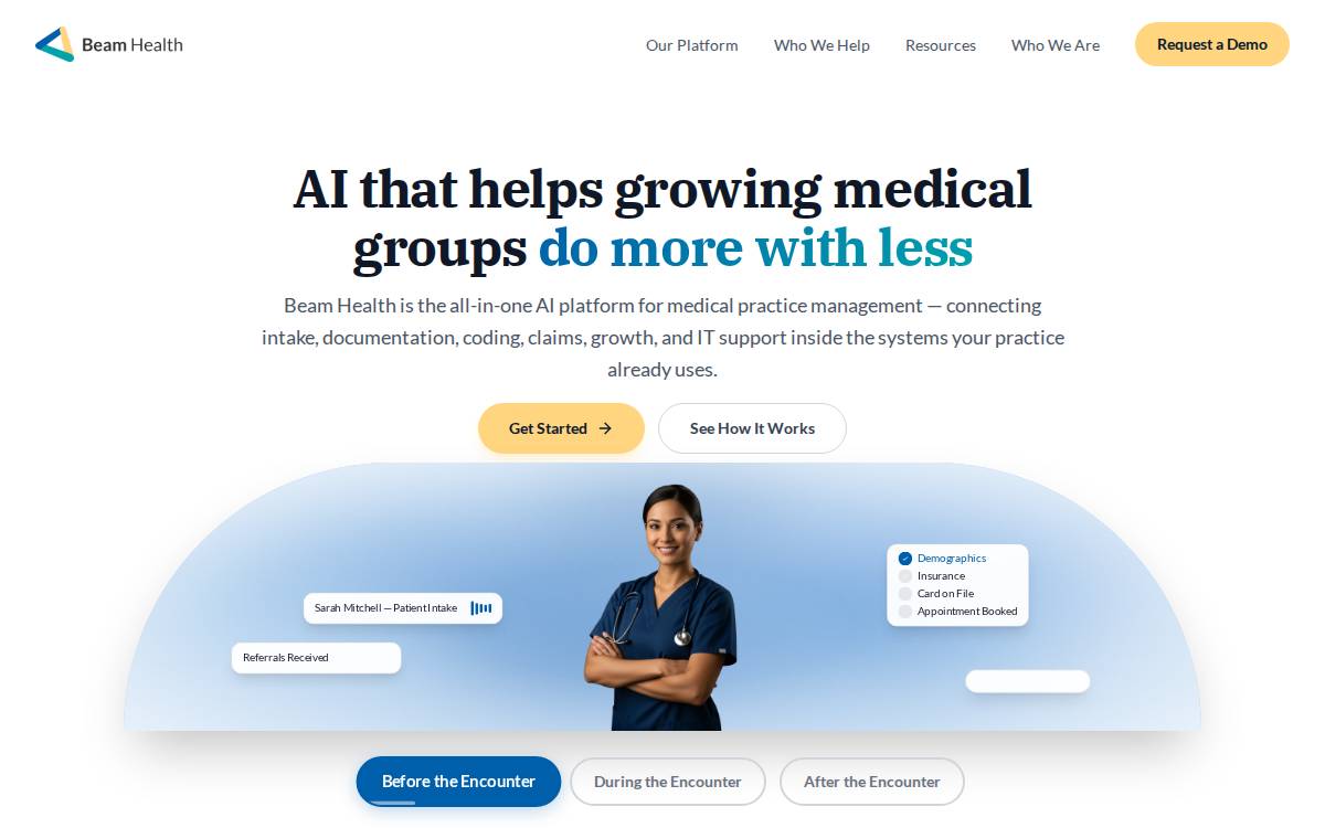 Beam Health website preview