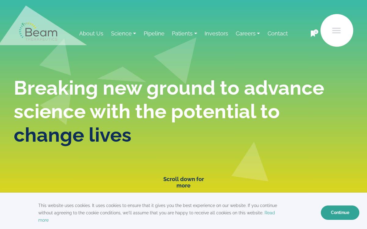Beam Therapeutics website preview