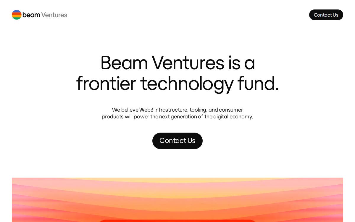 Beam Ventures website preview