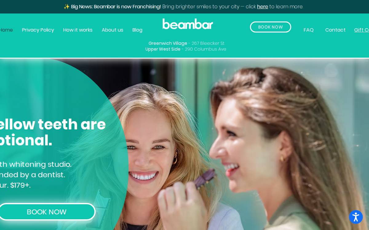 BeamBar website preview