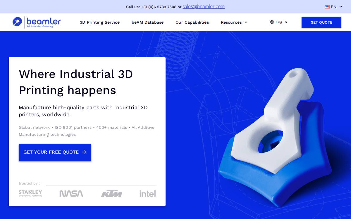 Beamler website preview