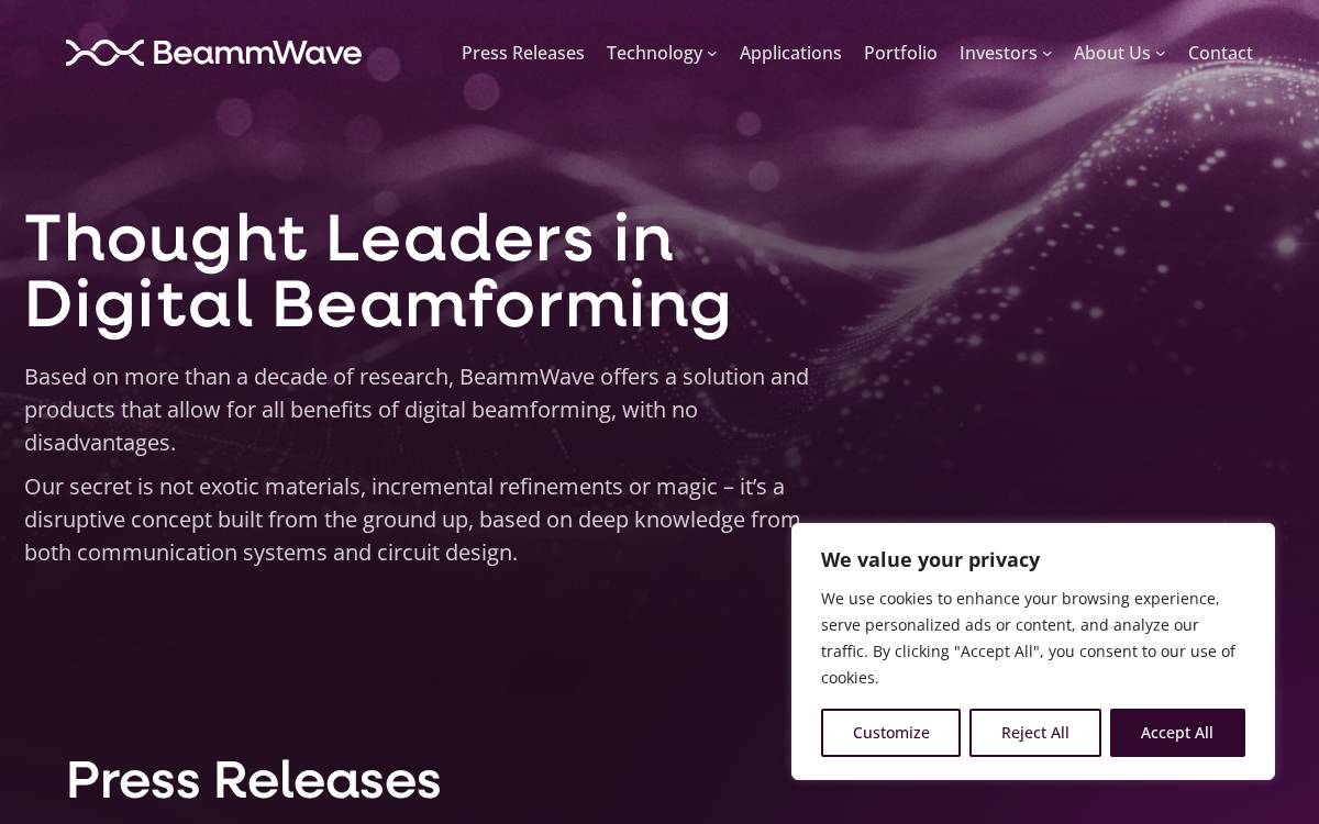 Beammwave website preview