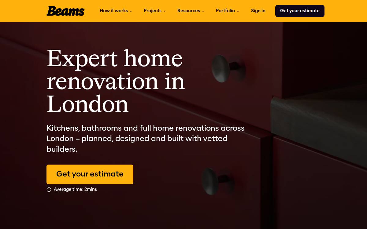 Beamsrenovation website preview