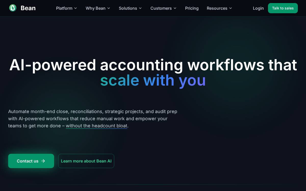 Bean website preview