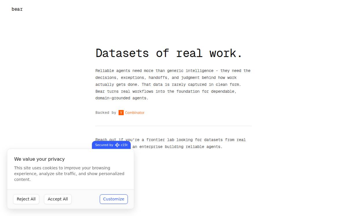 Bear AI website preview