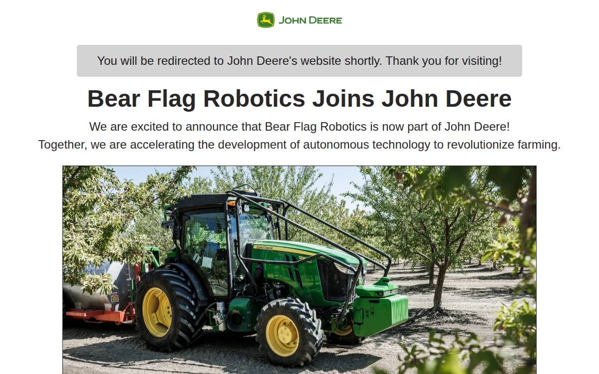 Bear Flag Robotics website preview