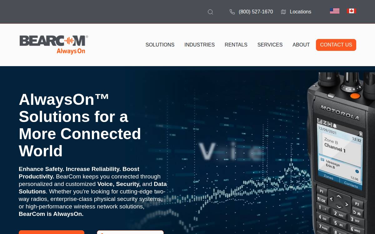 Bearcom website preview