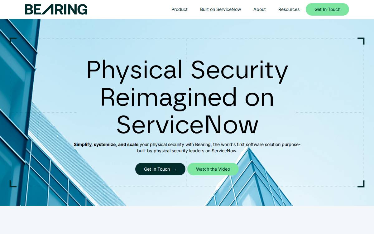 Bearing website preview