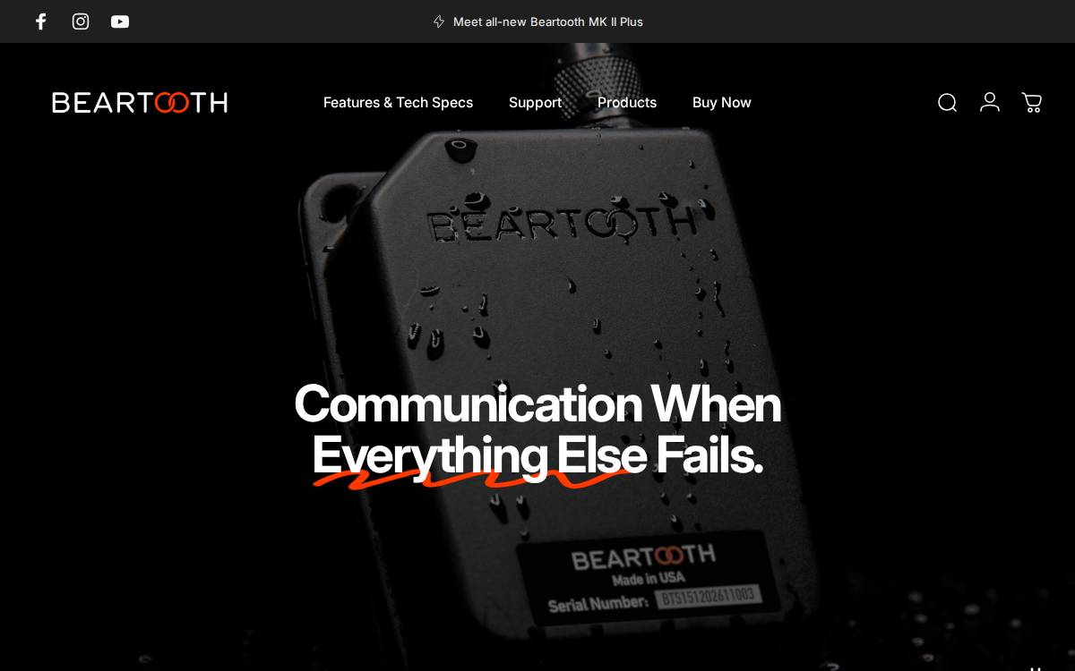 BEARTOOTH RADIO, INC. website preview