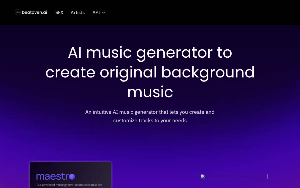 Beatoven website preview