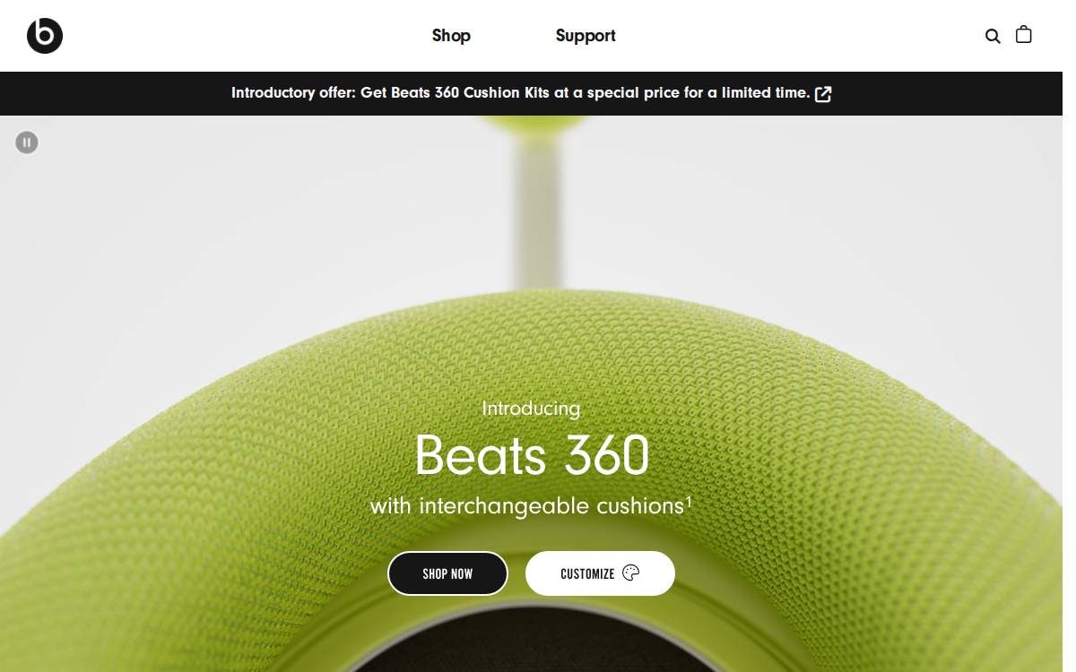 Beats by Dre website preview