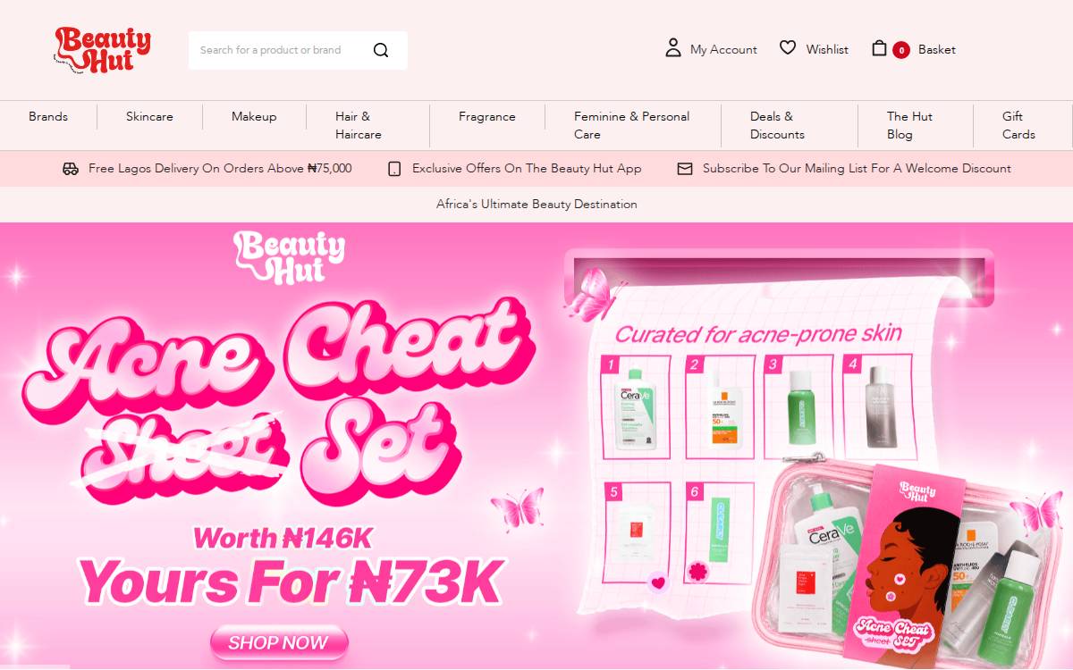 Beauty Hut Africa website preview
