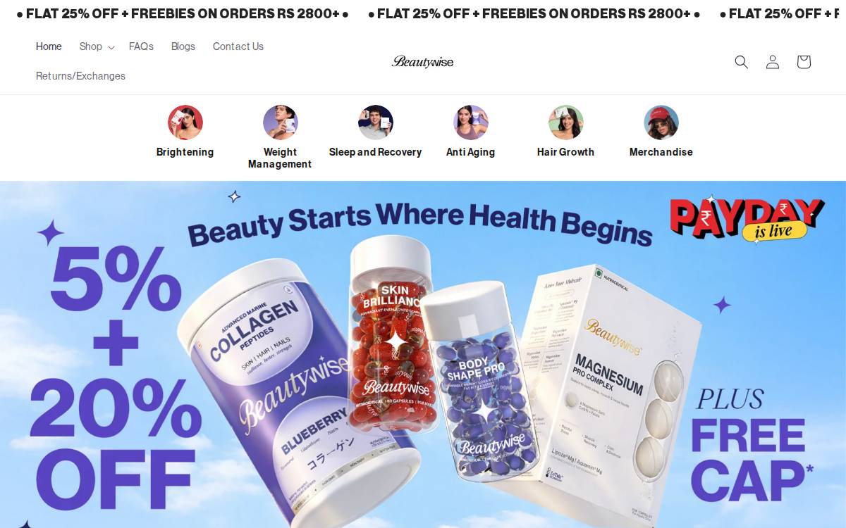 Beautywise website preview