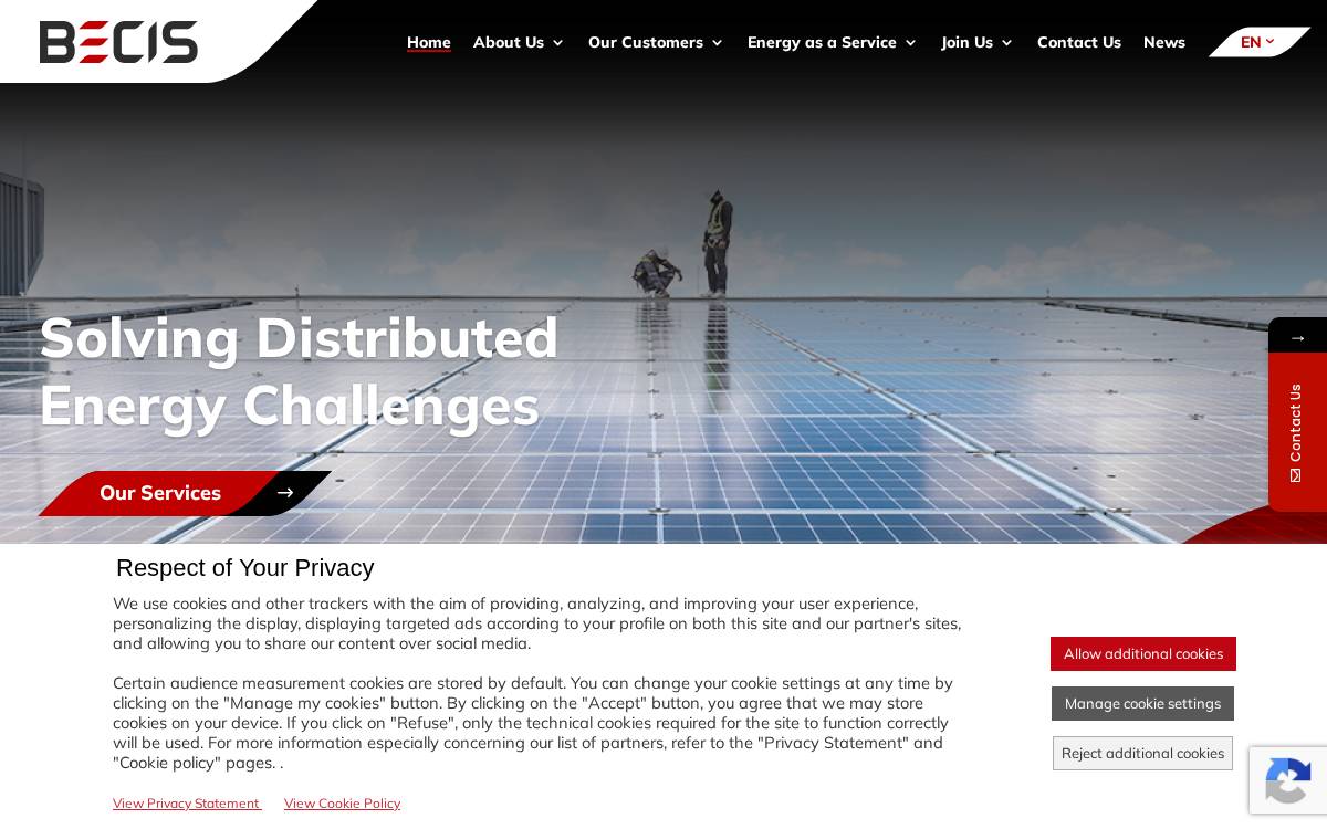 BECIS website preview