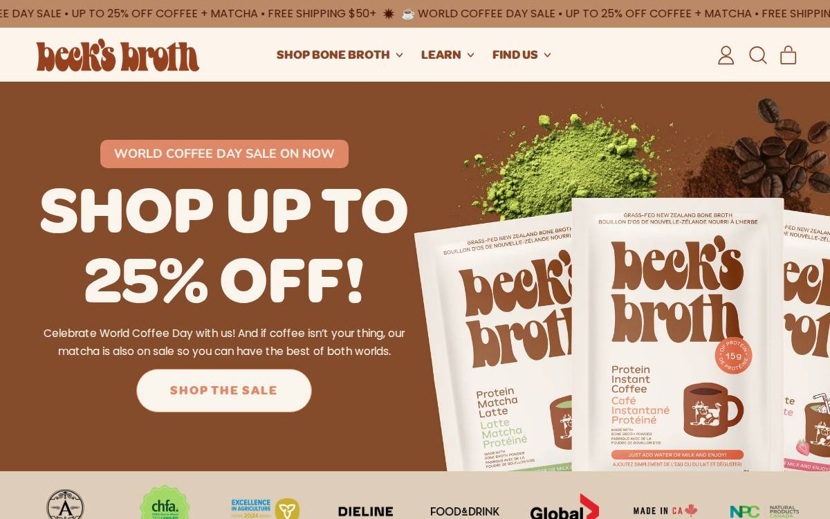 Beck's Broth website preview