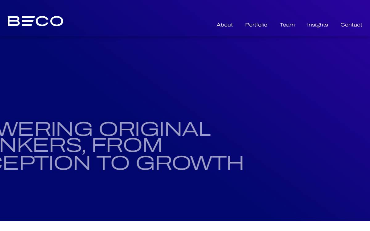 BECO Capital website preview