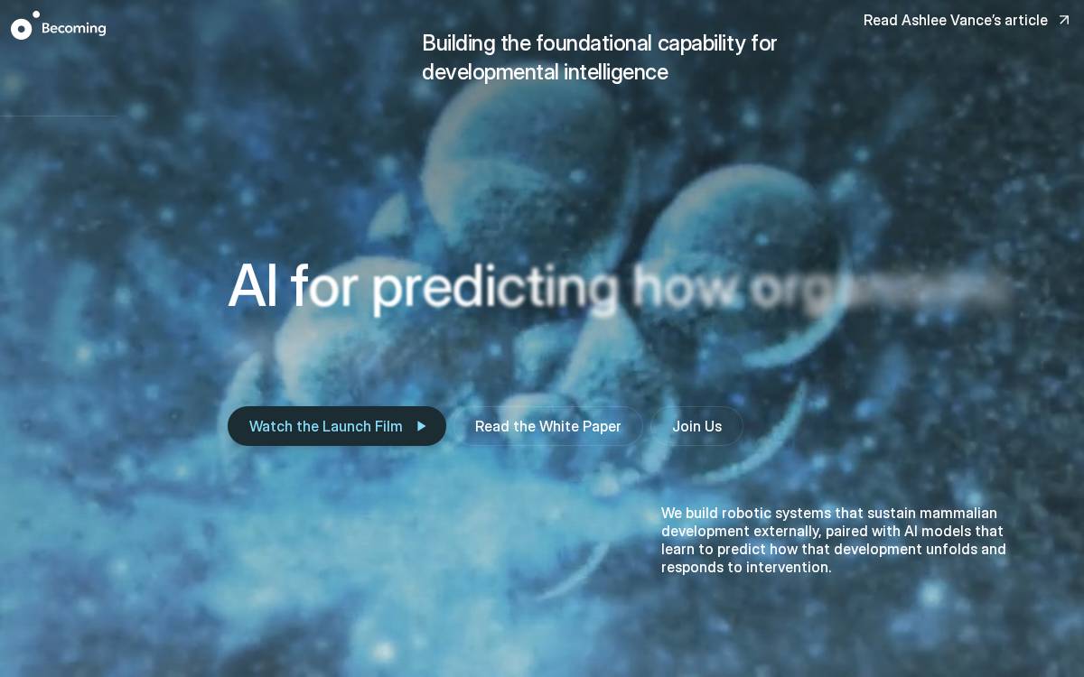 Becoming Bio website preview