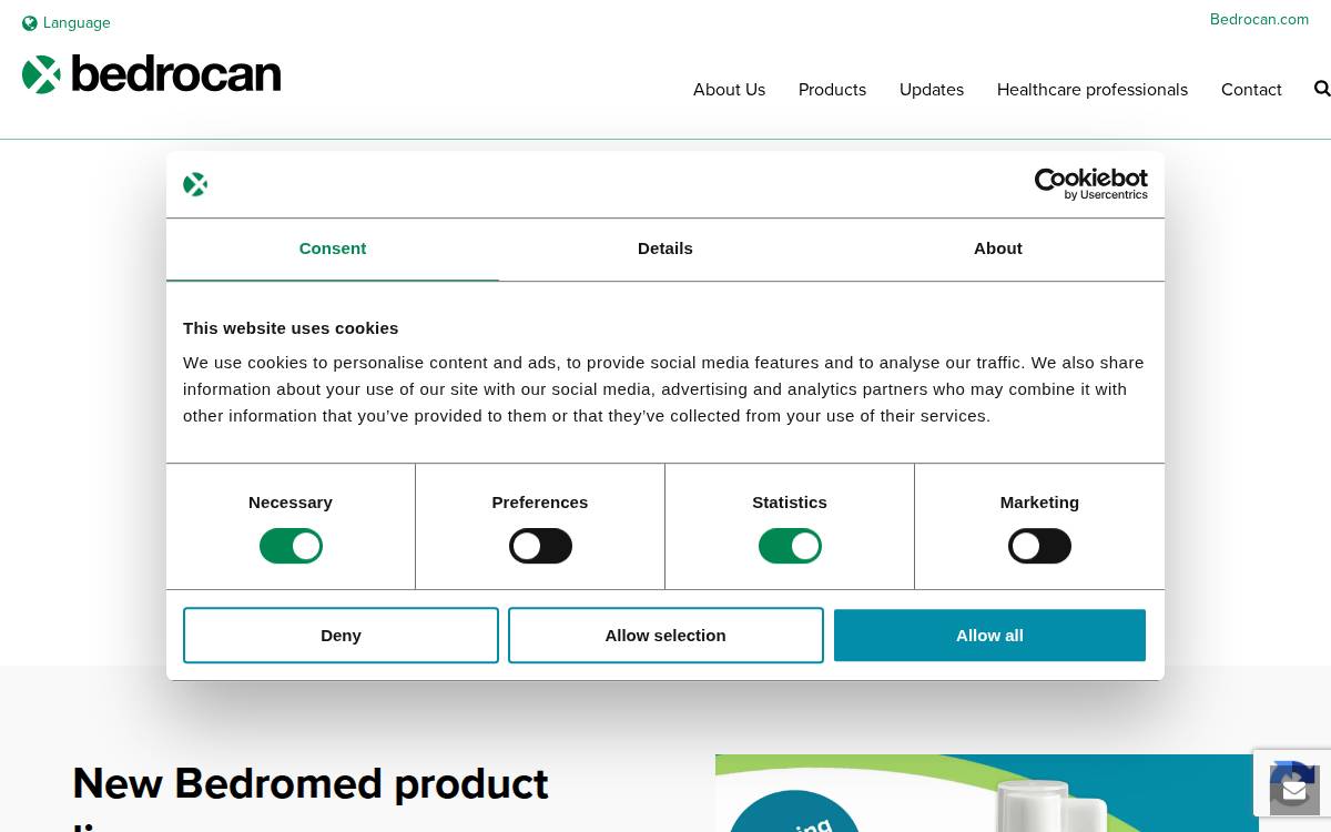 Bedrocan website preview