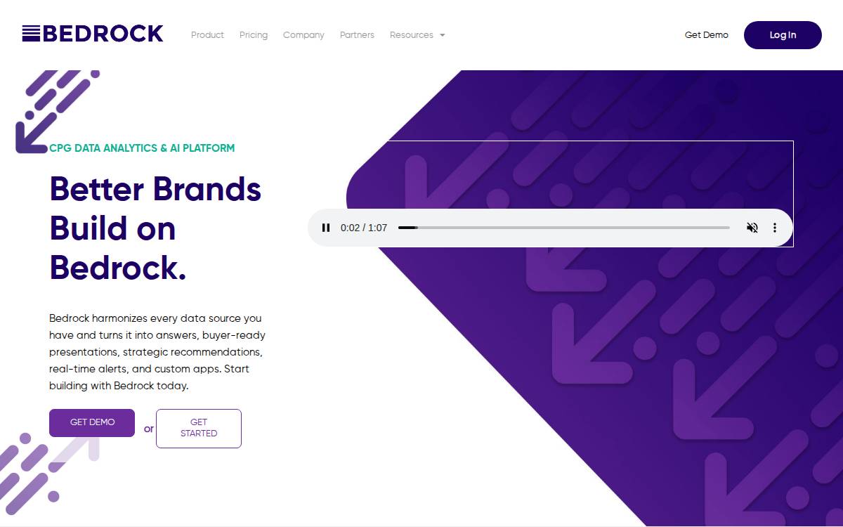 Bedrock Analytics website preview