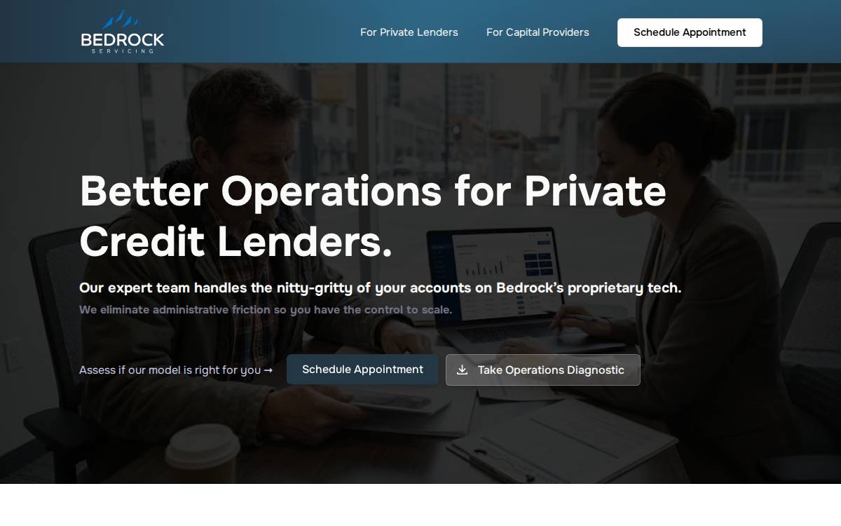 Bedrock Servicing website preview