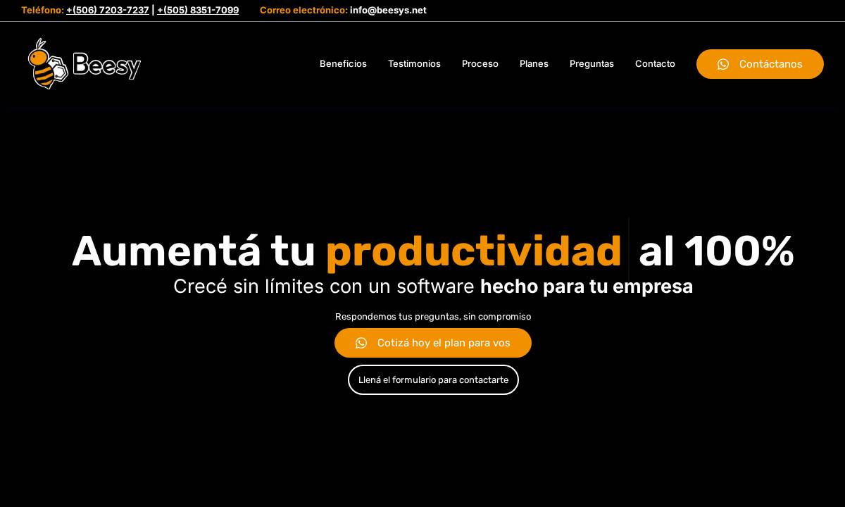 Bee business suite website preview