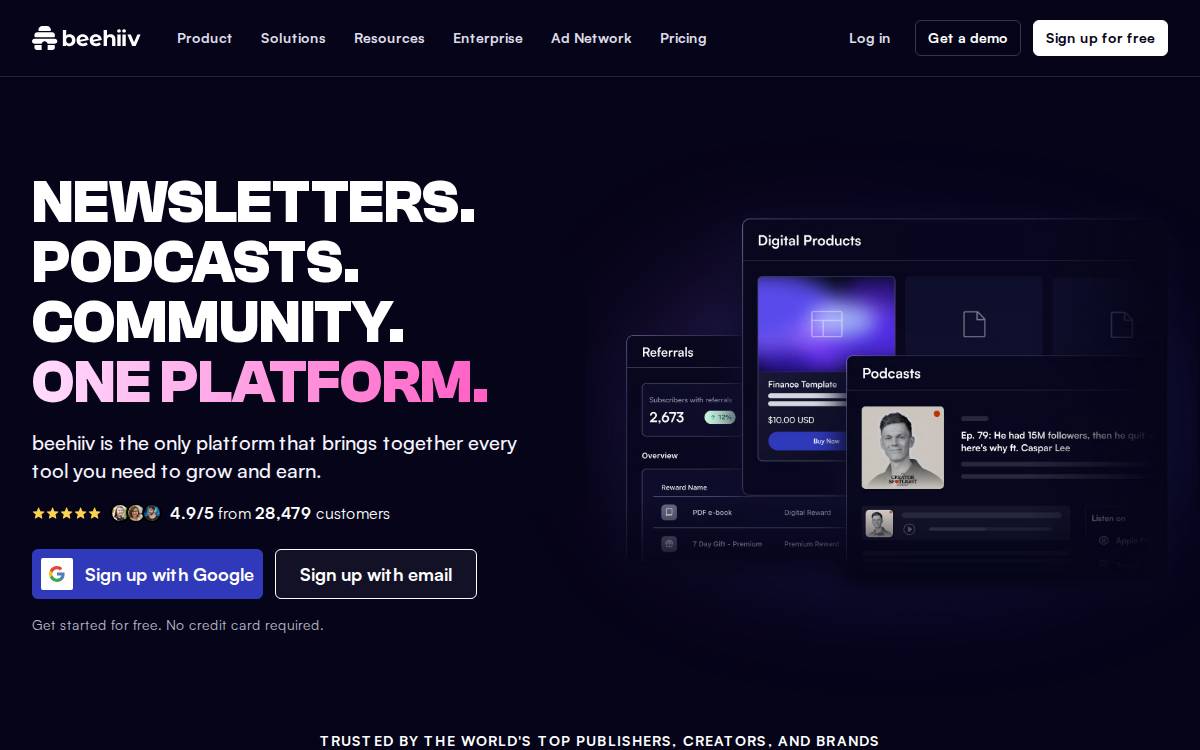 beehiiv website preview